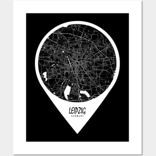 Leipzig, Germany City Map - Travel Pin Posters and Art